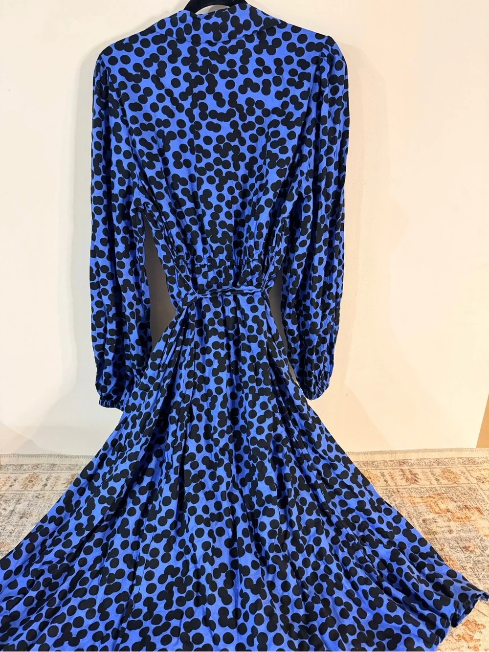 Ava & Viv Polka Dot Blue Black Dress